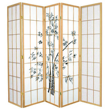 Zen Garden 5 Panel Rice Paper Room Divider